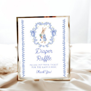 Schattigee Peter Rabbit Baby shower Luier Raffle Poster