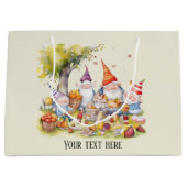 Schattigee picknick gnomen bericht toevoegen groot cadeauzakje (Voorkant)