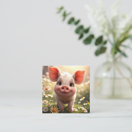 Schattigee Piglet Note-Kaart Notitiekaartje (Staand voorkant)