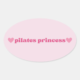 Schattigee Pilates Princess Pink Heart Design Ovale Sticker