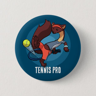 Schattigee Pine Marten Tennis Pro Trick Shot Carto Ronde Button 5,7 Cm