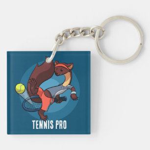 Schattigee Pine Marten Tennis Pro Trick Shot Carto Sleutelhanger