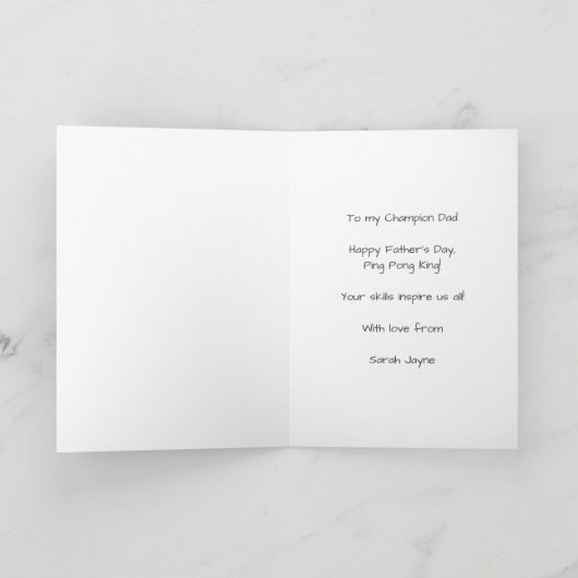 Schattigee Ping Pong Champion Vaderdag Kaart (Binnen)