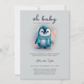 Schattigee Pinguïn Baby Koud Buiten Sweet Boy Show Kaart (Voorkant)
