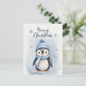 Schattigee pinguïn briefkaart (Staand voorkant)