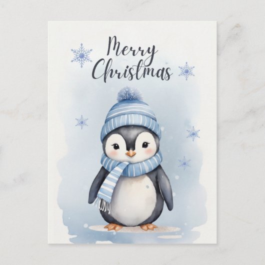 Schattigee pinguïn briefkaart (Voorkant)