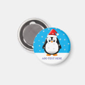 Schattigee Pinguïn Cartoon Sneeuwvlokken Custom Ch Magneet (Voorkant / Achterkant)