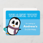 Schattigee Pinguïn Dank u kaart (Voorkant / Achterkant)