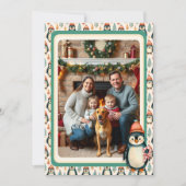 Schattigee  Pinguïn Familiefoto Feestdagenkaart (Voorkant)