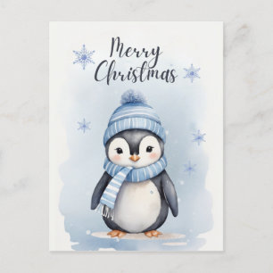 Schattigee pinguïn feestdagenkaart