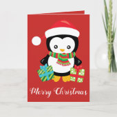 Schattigee pinguïn kerstvakantie kaart (Voorkant)
