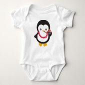 Schattigee Pinguïn, Kleine Pinguïn, Feestfluitje Romper (Voorkant)