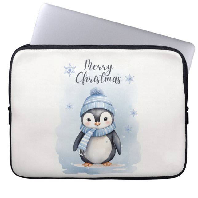 Schattigee pinguïn laptop sleeve (Voorkant)