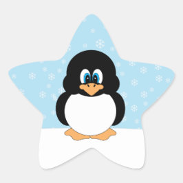 Schattigee Pinguïn met Sneeuwvlokken Stickers