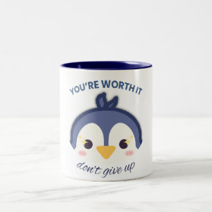 Schattigee pinguïn Mok Je bent het waard Geef niet