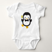 Schattigee Pinguïn, Pinguïn met Champagne, Partij Romper (Voorkant)