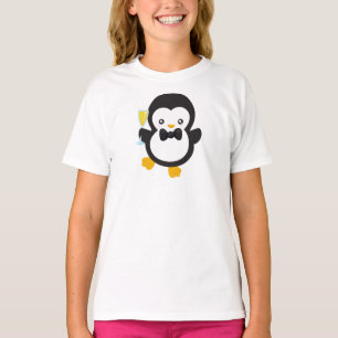 Schattigee Pinguïn, Pinguïn met Champagne, Partij T-shirt
