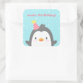 Schattigee Pinguïn Verjaardagsfeestje Stickers Dec (Tas)