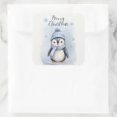 Schattigee pinguïn vierkante sticker (Tas)