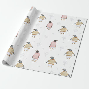 Schattigee Pinguïn Vogel Winter Trui Fun Animal Ar Cadeaupapier