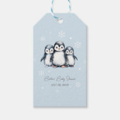 Schattigee Pinguïn Winter Baby shower Cadeaulabel (Voorkant)