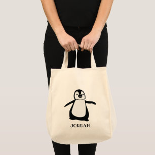 Schattigee Pinguïn Zwart Wit Gepersonaliseerd Tote Bag