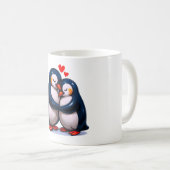 Schattigee pinguïnliefde koffiemok (Voorkant rechts)