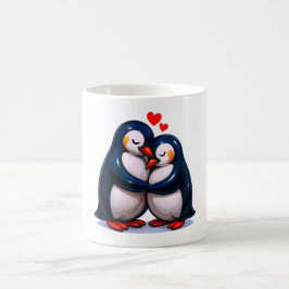 Schattigee pinguïnliefde koffiemok