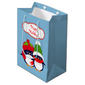 Schattigee pinguïns en uilen vakantie medium cadeauzakje (Voorkant Gekanteld)