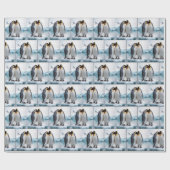 Schattigee pinguïns op een gletsjer cadeaupapier (Vlak)
