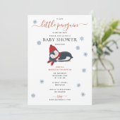 Schattigee Pinguïns Winter Baby shower Kaart (Staand voorkant)