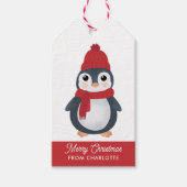 Schattigee pinguïns wintervogels Arctic Christmas Cadeaulabel (Voorkant)