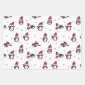Schattigee pinguïns wintervogels pooldieren inpakpapier vel (Voorkant 2)