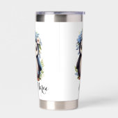 Schattigee pinguïns wit aangepaste naam & Initiale Geïsoleerde Drinkbeker (Links)