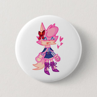 Schattigee PInk Anthro Cartoon Button