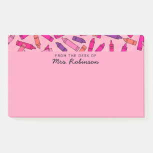 Schattigee Pink Crayons Teacher Van het Bureau van Post-it® Notes