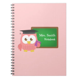 Schattigee Pink Owl Teacher Appreciation Day Notitieboek