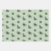 Schattigee PInk Paarse Cat Spider Wrapping Papier Inpakpapier Vel (Voorkant 3)