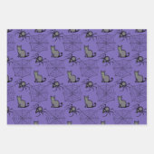 Schattigee PInk Paarse Cat Spider Wrapping Papier Inpakpapier Vel (Voorkant 2)