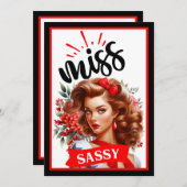 Schattigee Pinup_ Miss Sassy Kaart (Voorkant / Achterkant)