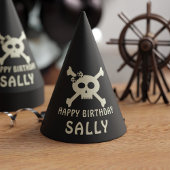 Schattigee piraat verjaardag schedel crossbones pa feesthoedjes