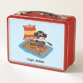 Schattigee Pirate Boy Captain op vlot Kinder geper (Achterkant)