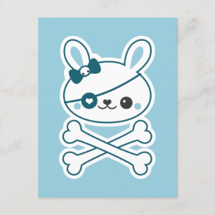 Schattigee Pirate Bunny verjaardagsfeestjes Kaart