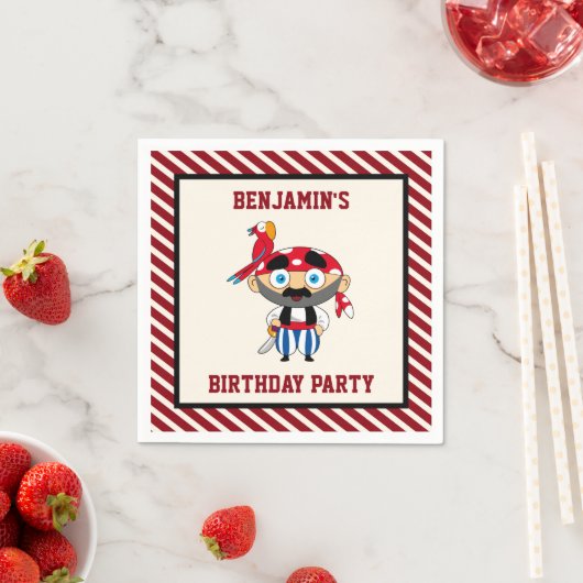 Schattigee Pirate Kids verjaardagsfeestje papier Servet (Insitu)