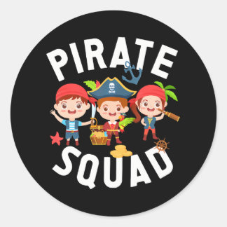 Schattigee Pirate Squad Pirate Crew Ronde Sticker
