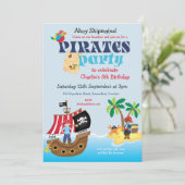 Schattigee piraten Shipmates Boys Verjaardagsfeest Kaart (Staand voorkant)