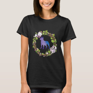 Schattigee Pit Bull Flower Wreath Pitties Liefhebb T-shirt
