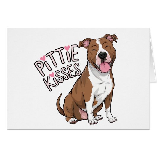 Schattigee Pitbull Denken van Je houdt van Pittie  (Voorkant Horizontaal)