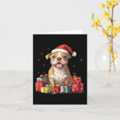 Schattigee Pitbull Santa Hat Grappige Kerst Pittie Kaart (Gele Bloem)