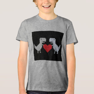 Schattigee Pixel Dinosaur Love Kinder T-shirt – Le